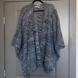 Black and White Knitted Cardigan Sweater - ONE SIZE